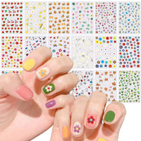 2 x Brand New 18 Sheets Cute Nail Stickers for Kids Little Gril Nail Art Stickers Self Adhesive Colorful Pretty Flowers Nail Supplies Nail Art Design Decoration Accessories - RRP £11.98