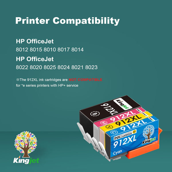 HP 912XL Ink Cartridge Multipack, Pack of 4