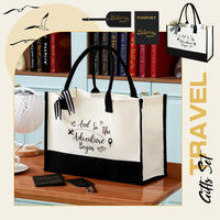 17 x Brand New Weewooday 2 Pcs Bride Gifts Sets Include and So The Adventure Begins Canvas Tote Bag Travel Passport Cover Luggage Tag Set for bridesmaid Bridal Shower engagement Gifts - RRP £169.66