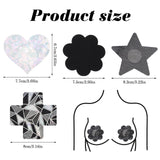 5 x Brand New Sibba Glitters Pasties 24 Pcs Breast Covers Sticky Lingerie Accessories Bra Skin Body Coverings Cross Shape Petal Women Rave Party Disposable Reusable Breast Petals Silver Rhinestone - RRP £32.6