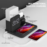 1 x RAW Customer Returns 3 in 1 Wireless Charging Station, Wireless Charger, Alarm Clock with Wireless Charging, Night Light, Charging Station for iPhone 15 14 13 12 11 Pro Pro Max Mini XS XR X 8 Plus 18W Adapter - RRP £39.99