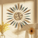 1 x RAW Customer Returns 28 Inch Large Wall Clock Metal Decorative, Mid Century Silent Non-Ticking Big Clocks, Modern Home Decorations for Living Room,Bedroom,Dining Room,Office, 70 cm - RRP £79.99