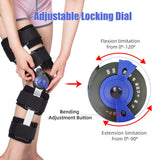 1 x RAW Customer Returns Tairibousy Hinged Knee Brace ROM Post Op Knee Immobilizer Adjustable with Side Leg Stabilizers for Men and Women for Meniscus Tear, Arthritis, ACL, PCL, Osteoarthritis, Orthopedic Rehab Black  - RRP £57.99