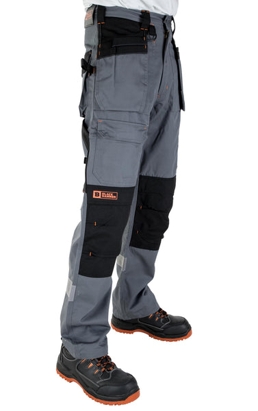 18 x Brand New Black Hammer Mens Work Trousers Multi Pockets Cargo Hea ...