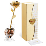 1 x RAW Customer Returns Mikasol Gold Dipped Real 24K Gold Rose, 1 Pack Infinity Flower Decor Hand Dipped in 24K Romantic Rose Gifts for Women in Her Wife Girlfriend Birthday Anniversary Valentines Mothers Day Christmas - RRP £39.99
