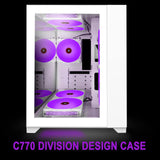1 x RAW Customer Returns KEDIERS PC CASE- Mini Mid-Tower Computer Gaming Case Tempered Glass Gaming Computer Case with 7 ARGB Fans,C770,White - RRP £79.99