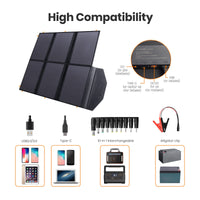 1 x RAW Customer Returns 60W 19.8V Foldable Solar Panel Kit,Monocrystalline Solar Cell Solar Charger with USB Outputs and 4-in-1 Connector for Smartphones, Tablets, Laptops, and Power Stations - RRP £94.99