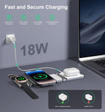 1 x RAW Customer Returns REOKILY 3 in 1 Wireless Charging Station Mag-Safe Charger Stand iPhone and Watch Charging Stand for iPhone 15 14 13 12 Max Pro Mini and for Airpods 1 2 3 Pro - RRP £49.99