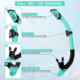 3 x Brand New Snorkeling Gear for Adults, Rtdep Mask Fins Snorkel Set, Snorkle, Mask Set, Panoramic View Snorkel Mask, Swim Fins, Dry Top Snorkel,Snorkel Gear for Swimming,Snorkeling and Travel Diving Green,L XL  - RRP £77.97