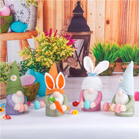 3 x Brand New Dlishka Easter Bunny Plush-Delightful Easter Decorations Featuring A Gnome Design,Unique Easter Decor, For Children,Spring Festive Home D Cor And Auspicious Charm. Knit Pink  - RRP £14.97