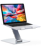 1 x RAW Customer Returns Glangeh Laptop Stand Adjustable Height, Ergonomic Portable Laptop Riser Holder for Desk, Aluminum Foldable Laptop Computer Monitor Stands Compatible with MacBook Air Pro, Dell, HP 10-16 -Silver - RRP £18.1