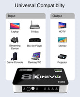 1 x RAW Customer Returns Kinivo 8K HDMI Switch with Remote 4 in 1 Out 4 Port, 8K 60Hz, 4K 120Hz HDMI Switcher, 48Gbps, HDR 10 , Dolby Atmos, HDCP 2.3 - HDMI 2.1 Switch Box Compatible with HDTV, PS5, PS4, Xbox - RRP £59.99