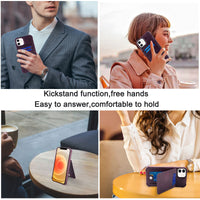 6 x Brand New MONASAY Magwallet Case for Apple iPhone 12 Pro 12, Support Magsafe Charging Glass Screen Protector Flip Folio Magnetic Leather Wallet Phone Cover with Detachable RFID Blocking Card Holder,Purple - RRP £119.94