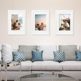 1 x RAW Customer Returns White Wooden Picture Frame A3 with Mat,Set of 3, Mount for A4 Picture or Certificate,Wall Mountable - RRP £27.54