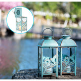 1 x Brand New SteadyDoggie Solar Lanterns 2 Pack Hummingbird Blue - Hanging Solar Lights with Flickering Candle LED - Retro Ornate Hanging Solar Lantern with Handle Blue, 2  - RRP £36.32