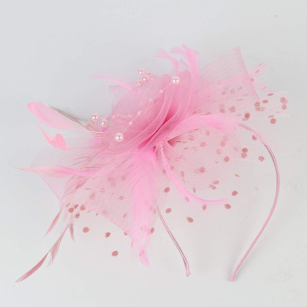 1 x Brand New Losuya Flower Feather Fascinator Hat Net Veil Headband f ...