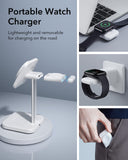 1 x RAW Customer Returns ESR 3 in 1 Wireless Charging Station for MagSafe Charger Stand, Made for Apple Watch Certified Charger, Compatible with iphone and watch charger stand for iPhone 15 14 13 12, AirPods Pro, White - RRP £59.99