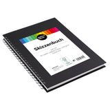 1 x Brand New perfect ideaz DIN-A4 Sketch Book 96 Pages 48 Sheets , Professional Drawing Block, Black hardcover, Spiral Binding Book with White Blank Paper, 200 g, Blank Sketch Black Book for Drawing - RRP £9.49