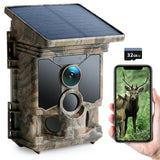 1 x RAW Customer Returns CEYOMUR Solar Wildlife Camera 4K 30fps, WiFi Bluetooth 46MP Trail Camera, 120 Detection Angle Night Vision Motion Activated IP66 Waterproof for Wildlife Monitoring with U3 32GB Micro SD Card - RRP £119.99