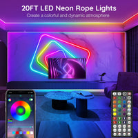 1 x RAW Customer Returns AILBTON 6m Led Neon Rope Lights,Flexible Led Rope Lights,Control with App Remote,Multiple Modes,IP65 Outdoor RGB Neon Lights Waterproof,Music Sync Gaming Led Neon Strip Lights for Bedroom Indoor - RRP £39.99