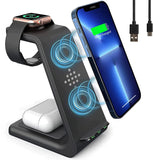 1 x RAW Customer Returns Wireless Charger, Fast Qi 3 in 1 Wireless Charging Station for iPhone 14 13 12 11 Pro Pro Max XS Max XR 8, Qi-Certified Phone Watch Charger for Apple Watch 7 6 5 4 3 2 SE,Docking Station for AirPods - RRP £24.95