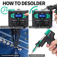 1 x RAW Customer Returns YIHUA 948D-III Soldering Iron Desoldering Station Kit with Upgraded Desoldering Gun, 110W EVO Solder Iron, Vacuum Pump, 3 Desoldering Nozzles, with Automatic Shutdown, Sleep Mode Functions UK Plug  - RRP £169.99