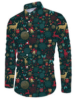 1 x RAW Customer Returns Goodstoworld Ugly Christmas Shirt for Men Dark Colour Novelty Christmas Graphic Reindeer 3D Print Long Sleeve Button Down Hawaiian Shirts Tee Tops for Men L - RRP £25.61