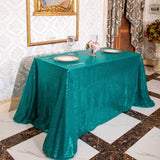 2 x RAW Customer Returns 3E Home 125X200cm 50X80 inches Teal Oblong Sequin TableCloth for Party Cake Dessert Table Exhibition Events - RRP £37.98