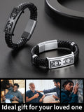 1 x Brand New ChainsHouse Surfer Bracelet Mens Leather Bracelet Leather Cuffs Magnetic Clasp Bracelets Knights Templar Bracelet Mens Cord Bracelet Wristbands Bracelets Braided Bracelets Rope Bracelets - RRP £17.99