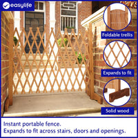 1 x RAW Customer Returns Solid Wood Expanding Fence Mobile and Movable Fence Gardeners Pet Owners Fold-able Design and Lightweight H 90cm x W 30-190 cm from Easylife Lifestyle Solutions Natural Wood - RRP £22.99