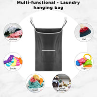 3 x Brand New WWW Hanging Laundry Hamper,Door Hanging Laundry Bag,Dirty Clothes Basket,Extra Large Over the Door Hamper,Collapsible Clothes Storager for Space Saving,Black - RRP £53.97