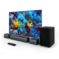 1 x RAW Customer Returns ULTIMEA 5.1 Soundbar Compatible with Dolby Atmos, 3D Surround Sound System Sound Bar for TV, TV Sound Bar with Wireless Subwoofer, Surround and Bass Adjustable Home Audio TV Speakers, Poseidon D60 - RRP £229.99