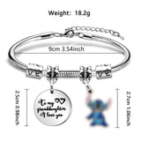 250 x Brand New HEYEJET Granddaughter Gifts Stitch Bracelet for Granddaughter from Grandma Granddaughter Jewellery for Christmas Birthday Gifts, Silver, 16 CM - RRP £2247.5