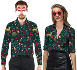 1 x RAW Customer Returns Goodstoworld Ugly Christmas Shirt for Men Dark Colour Novelty Christmas Graphic Reindeer 3D Print Long Sleeve Button Down Hawaiian Shirts Tee Tops for Men L - RRP £25.61