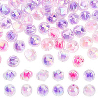 1 x Brand New PH PandaHall 12 Styles Acrylic Beads 72pcs Faceted Crystal Beads 15mm Round Pumpkin Beads Loose Beads Bubblegum Beads for Jewellery Bracelet Necklace Pen Bag Chain Making Purple - RRP £15.49