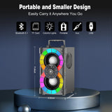 1 x RAW Customer Returns BSZHI Bluetooth Speakers 80W Big Powerful Wireless TWS Loud Portable Outdoor Home Party Speaker with LED Lights, Subwoofer, FM Radio, Remote and Stereo Bass Sound Boombox - RRP £79.98