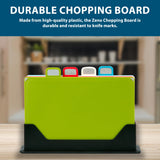 3 x RAW Customer Returns ZENO Plastic Chopping Board Set Set of 4 Coloured Chopping Boards with Stand Non Slip Cutting Boards Thick Chopping Boards for Kitchen Cooking Equipment Food Icons Dishwasher Safe BPA-Free - RRP £62.85
