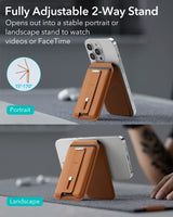 1 x RAW Customer Returns ESR Magnetic Wallet HaloLock , Geo iPhone Wallet Stand with Full Find My Functionality, Compatible with MagSafe Wallet, Wallet Tracker with Adjustable Stand, for iPhone 15 14 13 12 Series, Brown - RRP £39.99