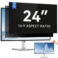 1 x RAW Customer Returns IPROKKO 2 Pack 24 Inch Computer Privacy Screen Filter, Removable Anti Glare Blue Light Scratch Protector Film for 24inch Computer 16 9 Widescreen Monitor, Anti Spy Security Protector Shield - RRP £69.99