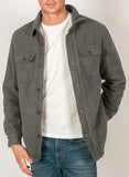 1 x Brand New Meilicloth Mens Warm Sherpa Button Down Jacket Shirt Long Sleeve Fleece Shacket with Pockets - RRP £32.99