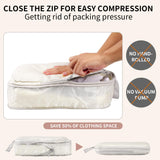 1 x Brand New Keilend 5 Pcs Compression Packing Cubes Set, Packing Cubes for Suitcase, Travel Essential Bag with Shoe Bag, Travel Luggage Packing Organizers for Clothes, Shoes, Cosmetics, Toiletries, Beige - RRP £20.48
