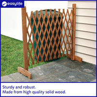 1 x RAW Customer Returns Solid Wood Expanding Fence Mobile and Movable Fence Gardeners Pet Owners Fold-able Design and Lightweight H 90cm x W 30-190 cm from Easylife Lifestyle Solutions Natural Wood - RRP £22.99
