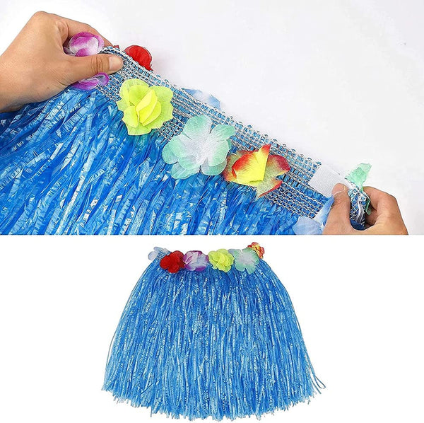 7 x Brand New Yingxuanle Hawaiian Grass Hula Skirts Sets Include Flowe ...