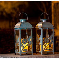 1 x Brand New SteadyDoggie Solar Lanterns 2 Pack Hummingbird Blue - Hanging Solar Lights with Flickering Candle LED - Retro Ornate Hanging Solar Lantern with Handle Blue, 2  - RRP £36.32