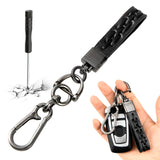 1 x Brand New TIESOME Woven Car Key Chain, Handmade Microfiber Leather Auto Keychain 360 Degree Rotatable Key Fob Holder Anti-lost D-ring Brown  - RRP £2.44