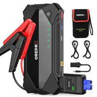 1 x RAW Customer Returns GREPRO 3000A Jump Starter Power Pack, Car Battery Booster Jump Starter for 12V Vehicle, Jump Pack and Jump Starter with Dual USB Quick Charge 3.0 Out Ports, LED Flashlight Up to 10.0L Gas,8.0L Diesel  - RRP £59.0