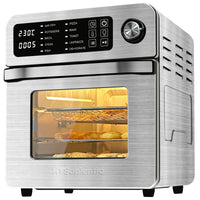 1 x RAW Customer Returns HYSapientia Large Air Fryers Oven 15L With Rotisserie For Family Digital Knob 1700W 10 in 1 Airfryer Toaster Air Convection Mini Oven electric and grill, stainless steel, Full Accessory Set - RRP £135.98