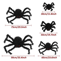 1 x Brand New AnyDesign 5Pcs Halloween Giant Spider Decoration Set Large Black Realistic Hairy Spider with Red Eyes and Bendable Legs Assorted Size Spider Props for Halloween Home Yard Scary Haunted House Decor - RRP £16.99