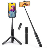 1 x RAW Customer Returns ATUMTEK Selfie Stick Tripod, Extendable 3 in 1 Aluminum Bluetooth Selfie Stick with Wireless Remote for iPhone 13 13 Pro 12 11 Pro XS Max XS XR X 8 7, Samsung Huawei LG Google Sony Smartphones, Black - RRP £24.56