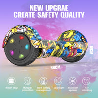 1 x RAW Customer Returns GeekMe Hoverboards for kids 6.5 Inch, Quality hoverboards with Bluetooth Speaker,Beautiful LED Lights,Gift for kids and teenager - RRP £139.99